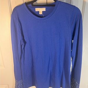 Michael Kors Long Sleeve Blue Tee